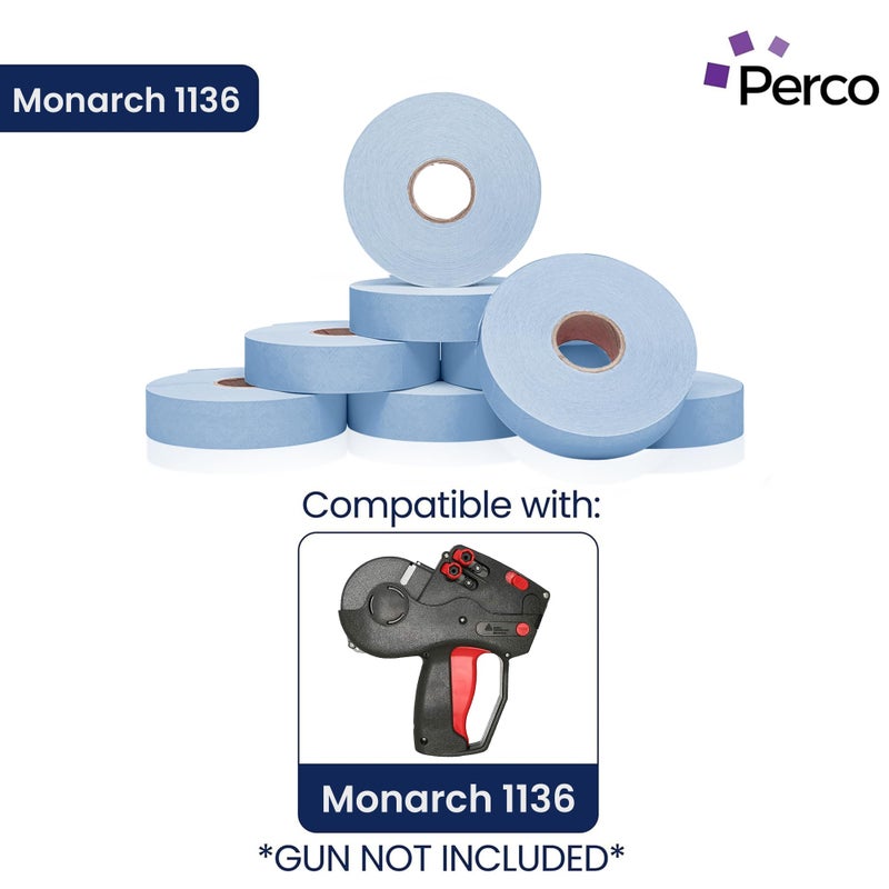 Perco Fluorescent Orange Pricing Labels for Monarch 1136 - 3 Sleeves, 24 Rolls (42,000 Labels) - Includes Bonus Ink Roll - Image 2